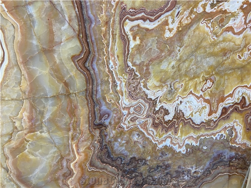 Tiger Onyx Slabs For Hotel Bathroom Flooring And Wall