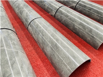 Veneer Dark Grey Marble Columns For Hotel Lobby