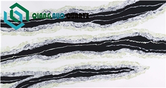 Thick Black Texture, Sturdy Surface Artificial Stone Slabs