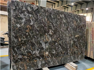 Luxury Platinum Diamond Golden Black Granite For Wall Tiles