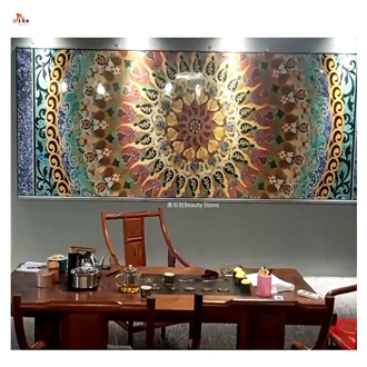 Beautiful Tangka Waterjet Medallions Marble Decoration