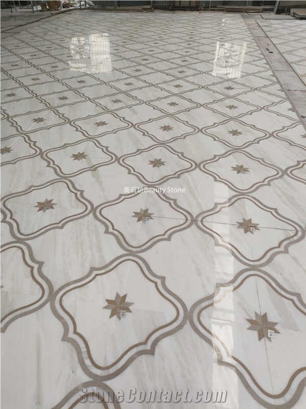 Kari Ice Onyx Water Jet Star Pattern Medallions