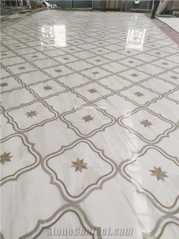 Kari Ice Onyx Water Jet Star Pattern Medallions