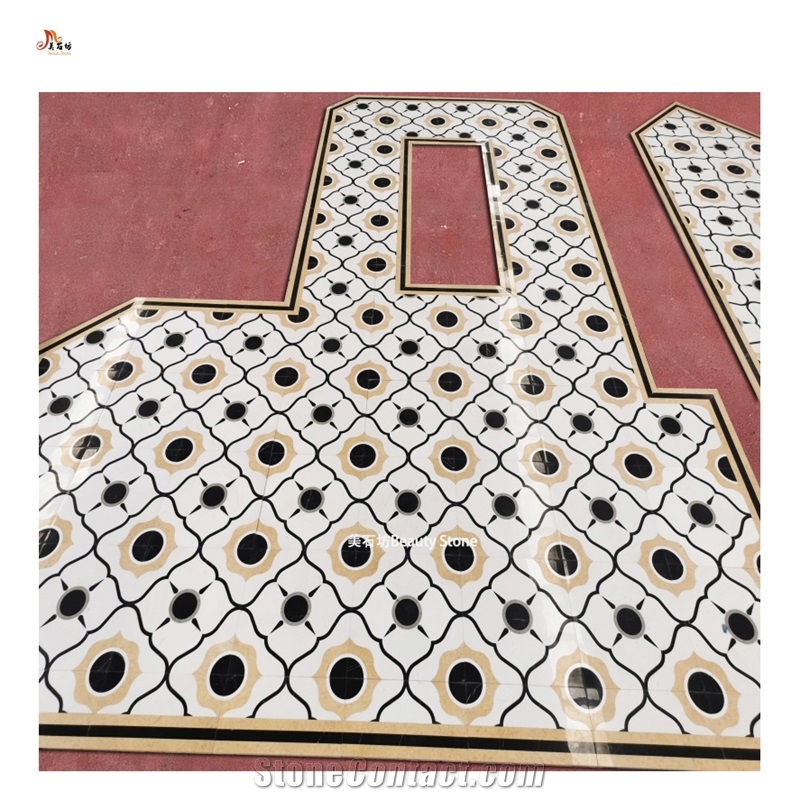 Water Jet Carpet Floor Medallions For Corridor Design