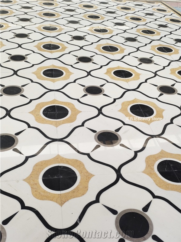 Water Jet Carpet Floor Medallions For Corridor Design