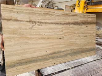 Green And Beige Vein Travertine Tiles