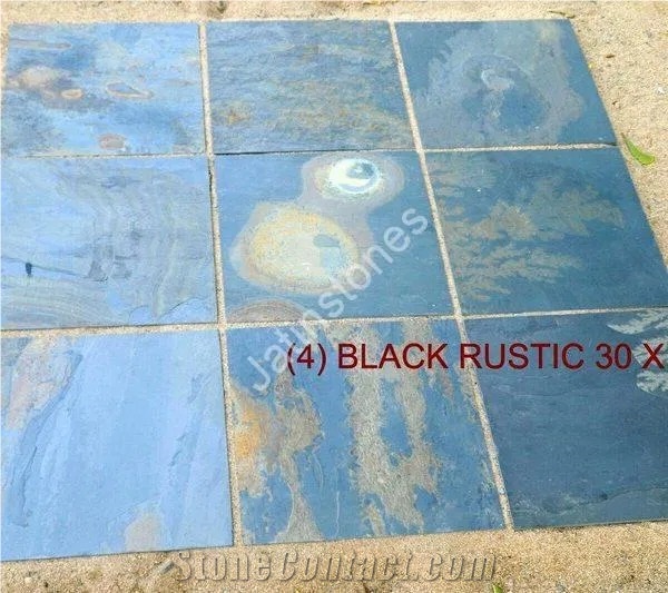 Black Rustic Slate Stone Tiles