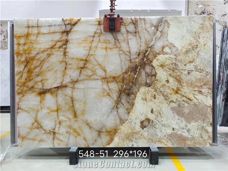 Backlight Big Crystal Patagonia Quartzite Slab Tiles