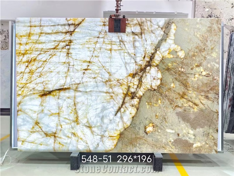 Backlight Big Crystal Patagonia Quartzite Slab Tiles