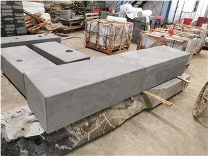 Hainan Black Basalt Bench Outdoor Garden Park Bench