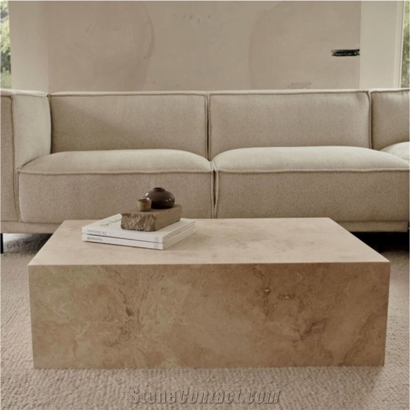 Classic Travertine Cube  Coffee Table