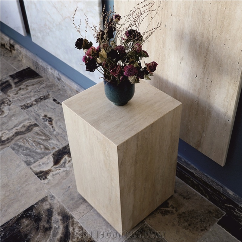 Classic Travertine Cube  Coffee Table