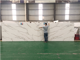 GOLDTOP Engineered 5005 Calacatta Macchia Quartz Slabs