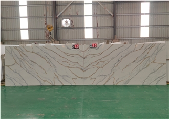 GOLDTOP Hot Sales 5066 Calacatta Fendy Quartz Slabs