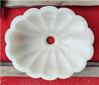 White Onyx Stone Sink With Shell Shape