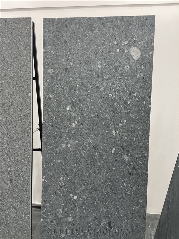 Verde Salvan Conglomerated Stone Leathered Slabs