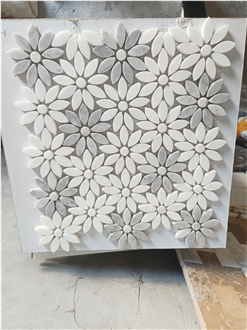 White Marble Mosaic Pattern