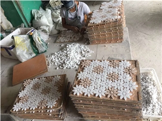 White Marble Mosaic Pattern