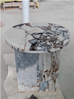 HRST Cutsom Ocean Storm Marble Stone Side Table On Sale