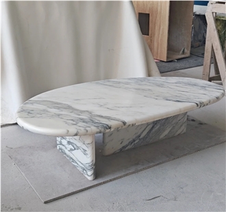Modern Arabescato White Marble Living Room Table On Sale