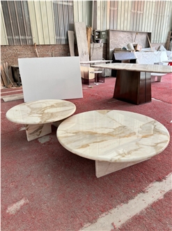 Nature Stone Luxury Calacatta Gold Marble Living Furniture