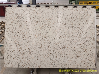 Dell Beige Wall Floor Terrazzo  Slabs