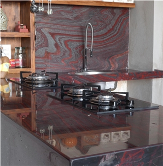 Iron Red Quartzite Kitchen Countertops
