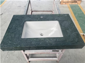 Verde Dark Green  Vanity Tops With Sink Attached