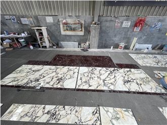Luxury Marble Island Italy Marble Calacatta Viola Countertop