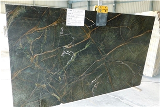Rainforest Green Marble Slabs, Bidasar Green