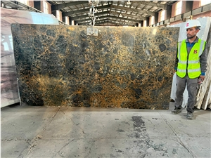 Iran Black & Gold Marble Slabs - GOLDEN IMPERIAL- Marshal Marble