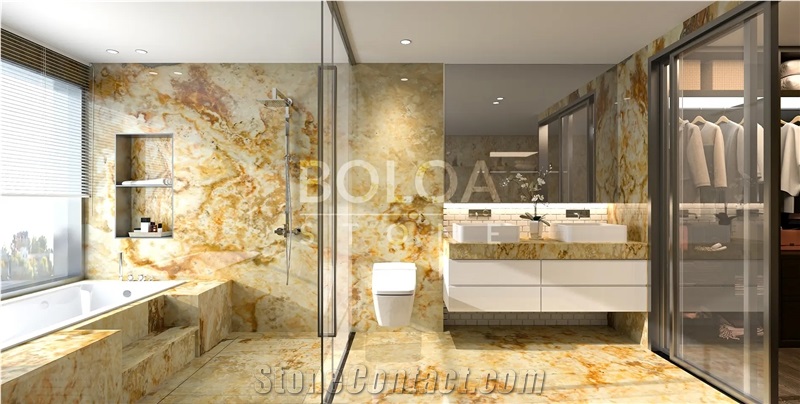 Iran Gold Onyx Slabs - TIFFANY Onyx - Natanz Onyx