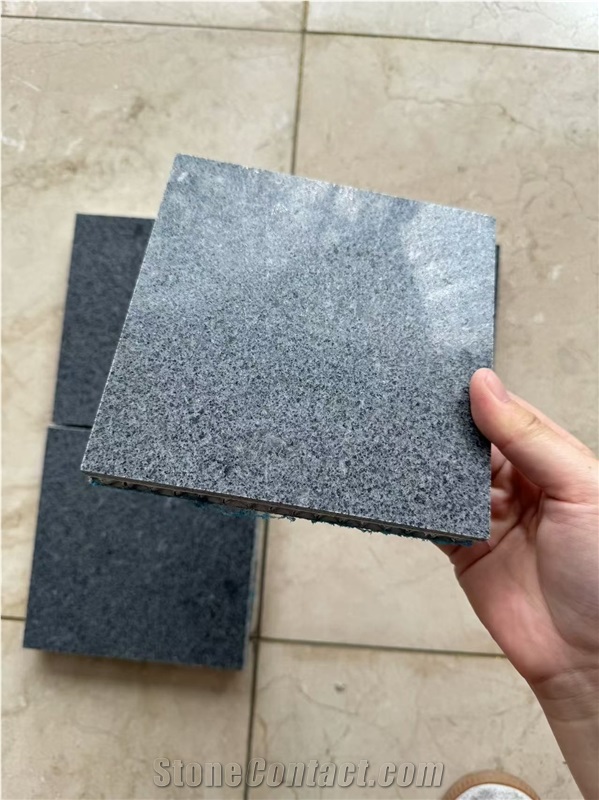 Cambiran Black Honed Granite Honeycomb Backed Stone Panels