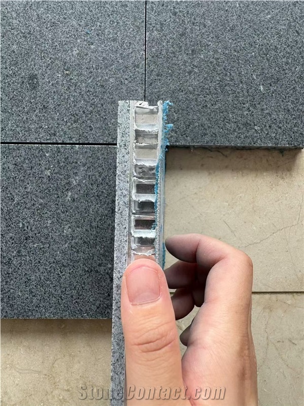 Cambiran Black Honed Granite Honeycomb Backed Stone Panels