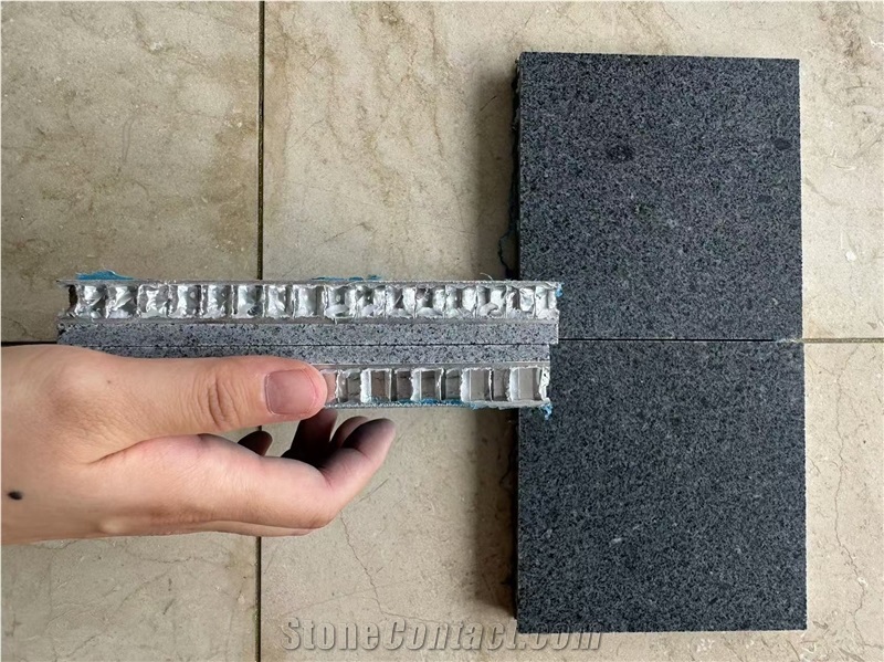 Cambiran Black Honed Granite Honeycomb Backed Stone Panels