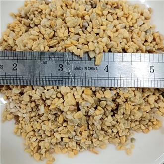 Light And Dark Yellow Crushed Stone, Tumbled Gravel