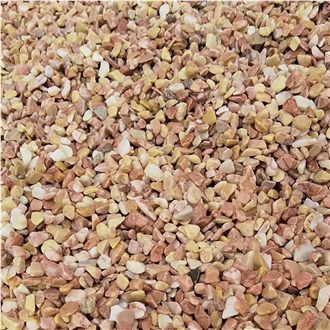 Pink And Yellow Gravel,Crushed Stone