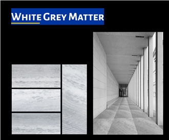 White Grey Matter Marble Polished And Honed Slabs