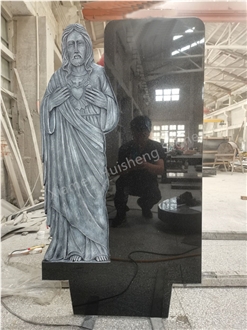 Black Granite Engraved Headstone