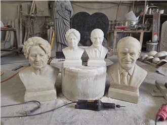 White Marble Human Sculpture Busts