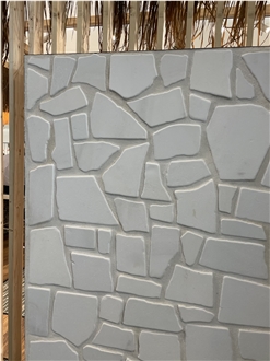 Thassos White Marble Tumbled Flagstone Wall Tiles