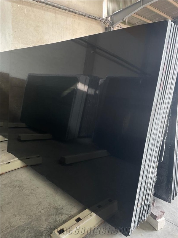 Natanz Black Granite Slabs Tiles