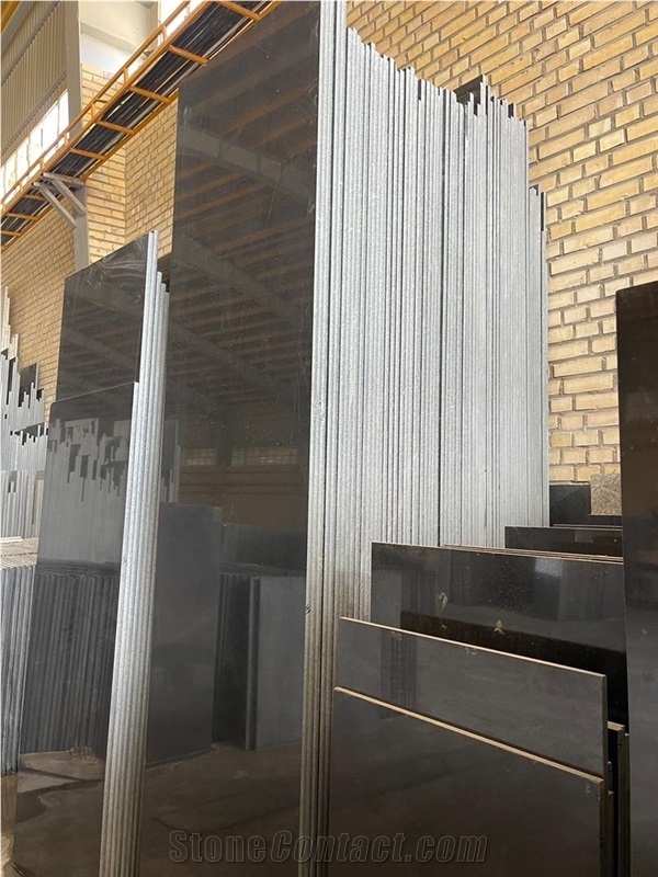 Natanz Black Granite Slabs Tiles