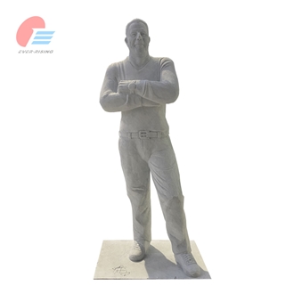 Bianco Carrara White Marble Real Boxer Human Stone Sculpture