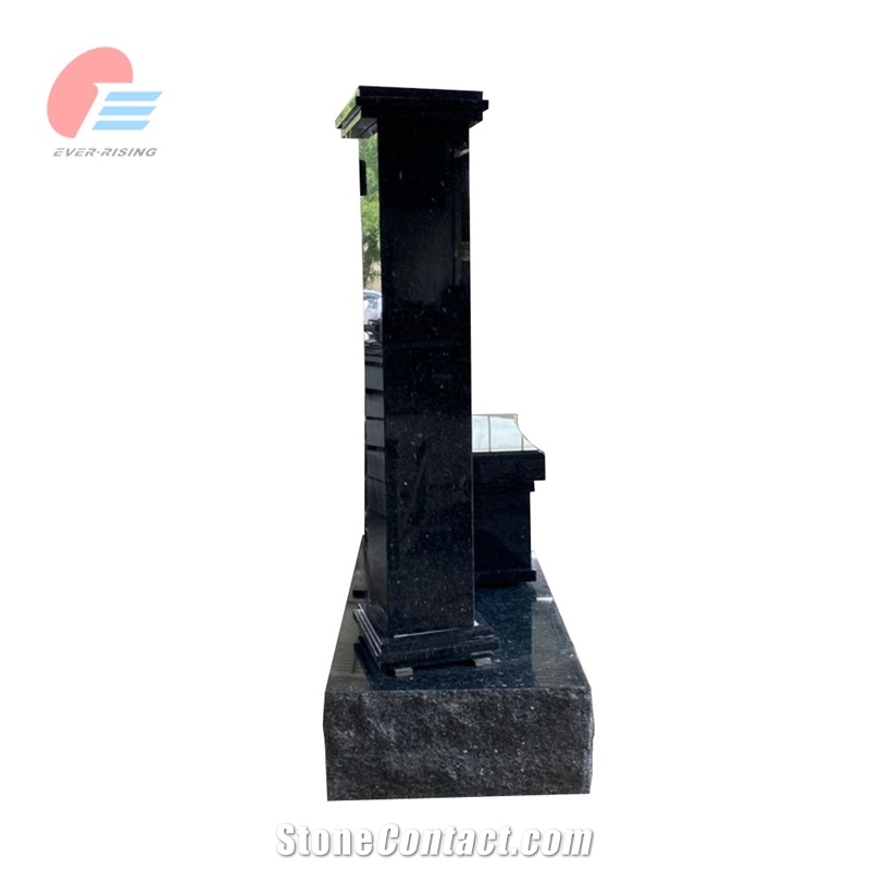 Blue Pearl Granite Polished Monument With Concave Face