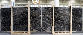 Fusion Black Gold Marble Slabs
