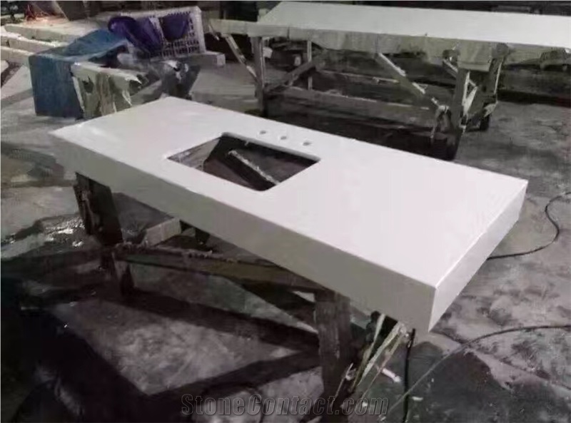 Super White Calacatta Nano Stone Slabs For Kitchen Design