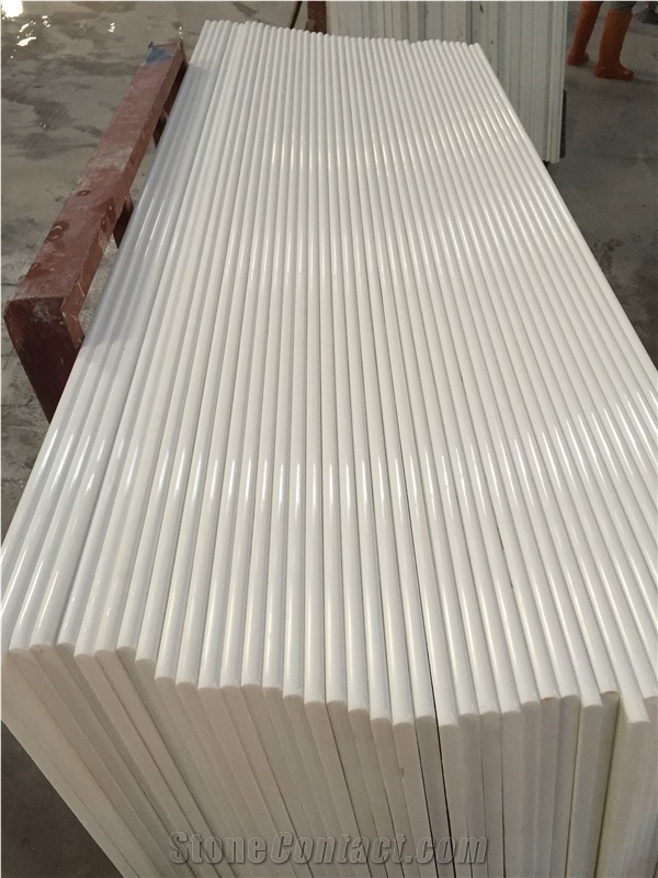 Super White Calacatta Nano Stone Slabs For Kitchen Design