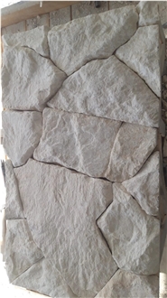 Crazy White Limestone Split Face Ashlar Stone Wall Cladding Panels