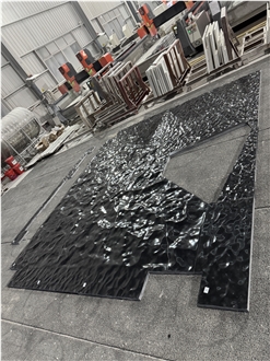 Black Marble 3D CNC Feature Wall Panel Home Decor Products